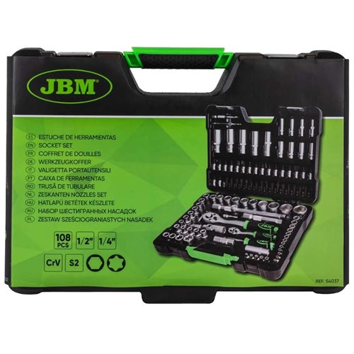 Caja de herramientas 108 piezas vasos hexagonales JBM 54037