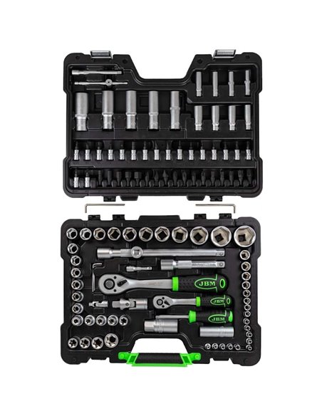 Caja de herramientas 108 piezas vasos hexagonales JBM 54037