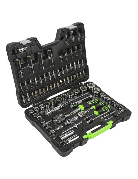 Caja de herramientas 94 piezas vasos hexagonales cromados JBM 54049