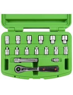 Caja de herramientas 17 piezas vasos pasantes JBM 50623 2