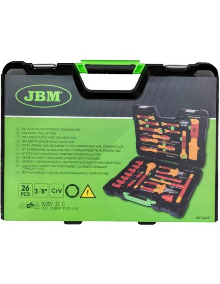 Caja de herramientas aisladas 26 piezas JBM 54091