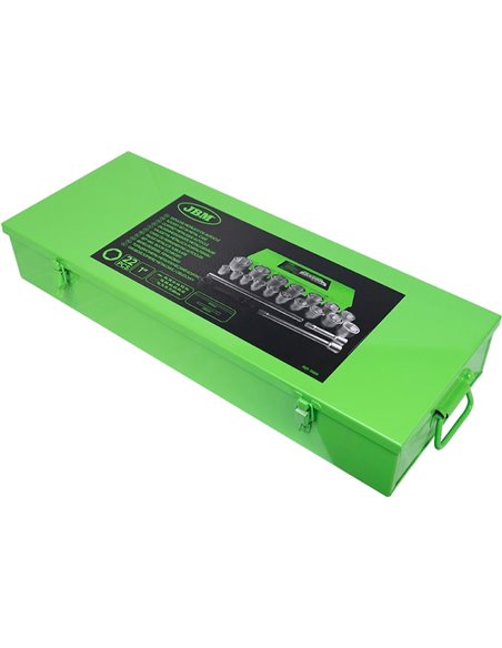 JBM 51616 Estuche metálico con 22 piezas de autoclé de 1" en hexagonal
