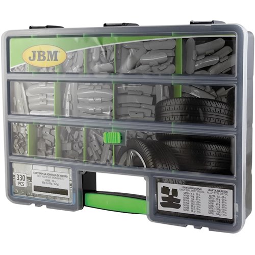 Estuche de 330 contrapesas surtido de grapa y adhesivas 