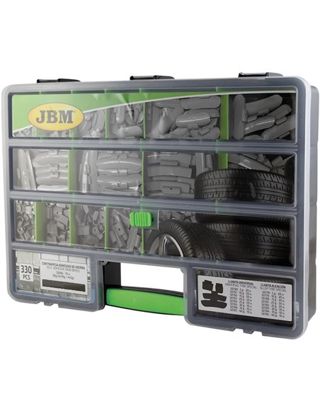 Estuche de 330 contrapesas surtido de grapa y adhesivas 