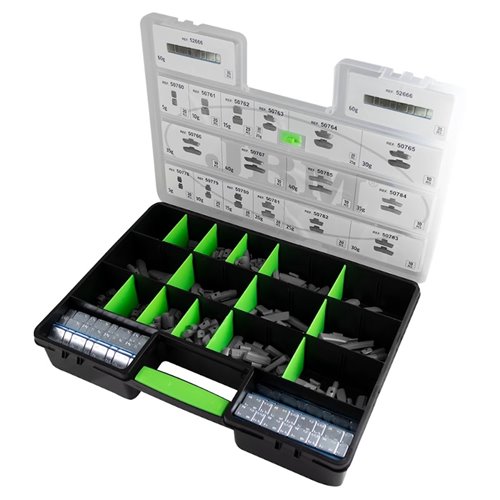 Estuche de 330 contrapesas surtido de grapa y adhesivas 