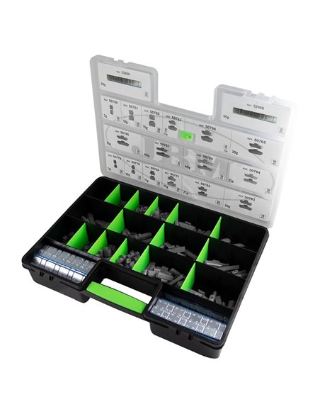 Estuche de 330 contrapesas surtido de grapa y adhesivas 