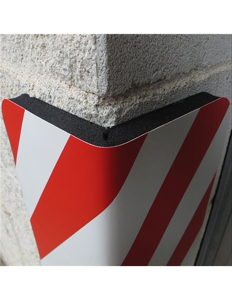 Protector columna garaje autoadhesivo 700x300x20 rojo/blanco
