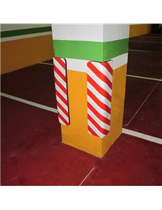 Protector columna garaje autoadhesivo 700x300x20 rojo/blanco 2