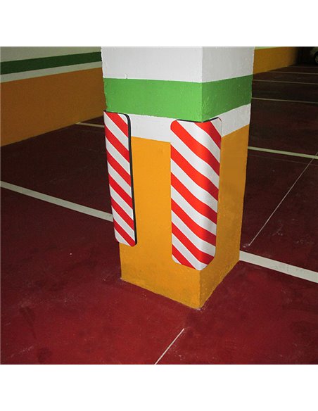 Protector columna garaje autoadhesivo 700x300x20 rojo/blanco