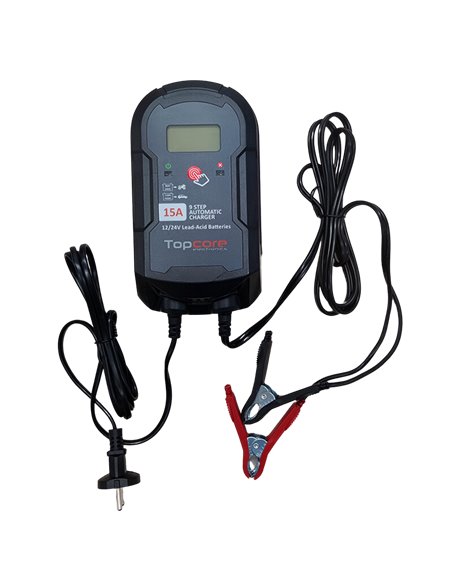 Cargador de baterías Topcore 15A 12/24V 9 pasos