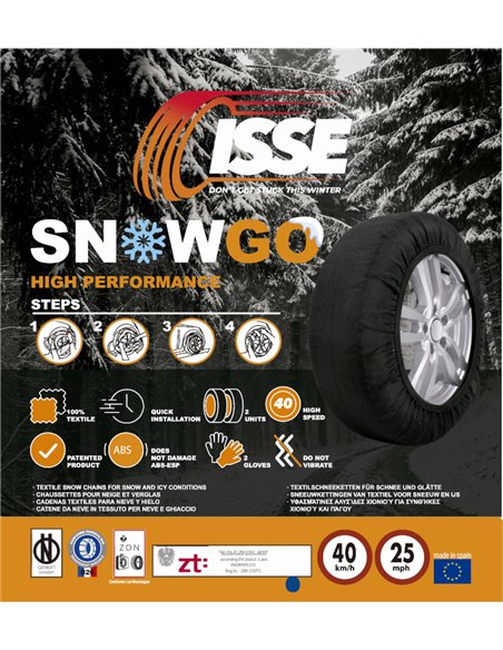 Cadenas de nieve textiles Isse SnowGo talla L