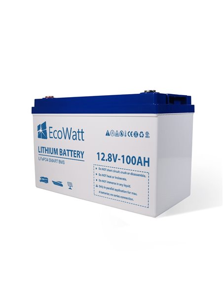 Batería de litio LiFePO4 EcoWatt 12.8V 100 Ah Smart BMS