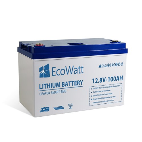 Batería de litio LiFePO4 EcoWatt 12.8V 100 Ah Smart BMS