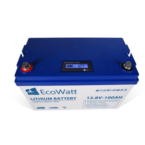 Batería de litio LiFePO4 EcoWatt 12.8V 100 Ah Smart BMS