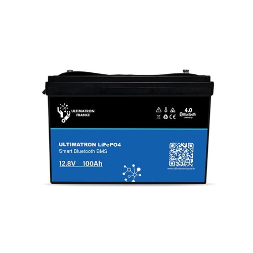 Batería de litio LiFePO4 Ultimatron 12.8V 100 Ah bluetooth y Smart BMS