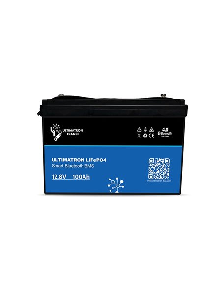 Batería de litio LiFePO4 Ultimatron 12.8V 100 Ah bluetooth y Smart BMS