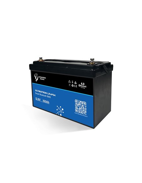 Batería de litio LiFePO4 Ultimatron 12.8V 100 Ah bluetooth y Smart BMS