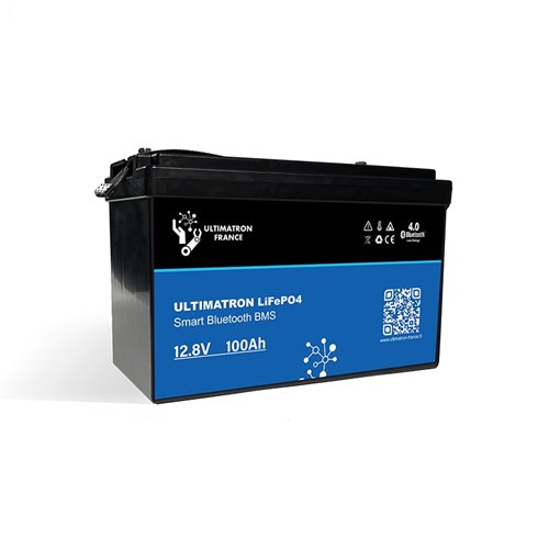 Batería de litio LiFePO4 Ultimatron 12.8V 100 Ah bluetooth y Smart BMS