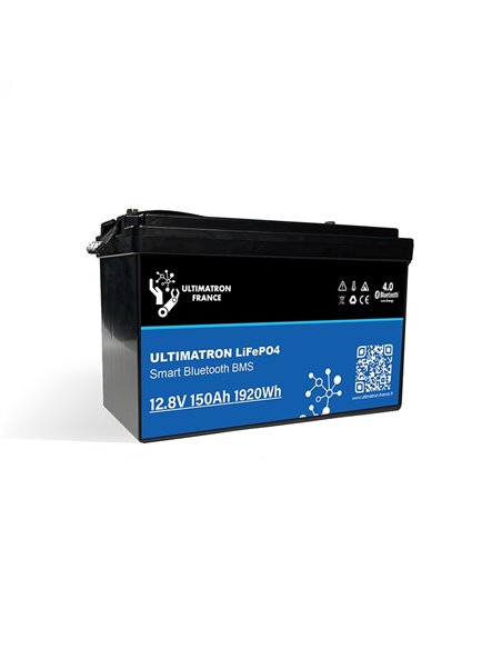 Batería de litio LiFePO4 Ultimatron 12.8V 150 Ah bluetooth y Smart BMS