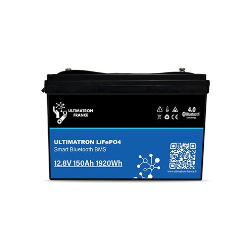 Batería de litio LiFePO4 Ultimatron 12.8V 150 Ah bluetooth y Smart BMS