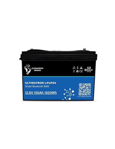 Batería de litio LiFePO4 Ultimatron 12.8V 150 Ah bluetooth y Smart BMS