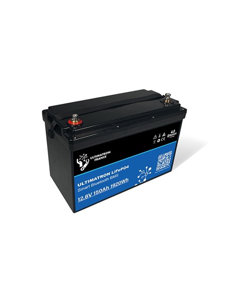 Batería de litio LiFePO4 Ultimatron 12.8V 150 Ah bluetooth y Smart BMS