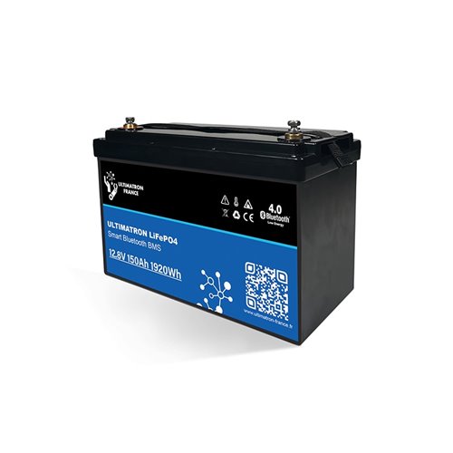 Batería de litio LiFePO4 Ultimatron 12.8V 150 Ah bluetooth y Smart BMS