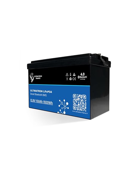 Batería de litio LiFePO4 Ultimatron 12.8V 150 Ah bluetooth y Smart BMS