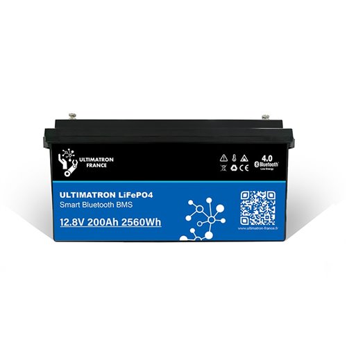 Batería de litio LiFePO4 Ultimatron 12.8V 200 Ah bluetooth y Smart BMS