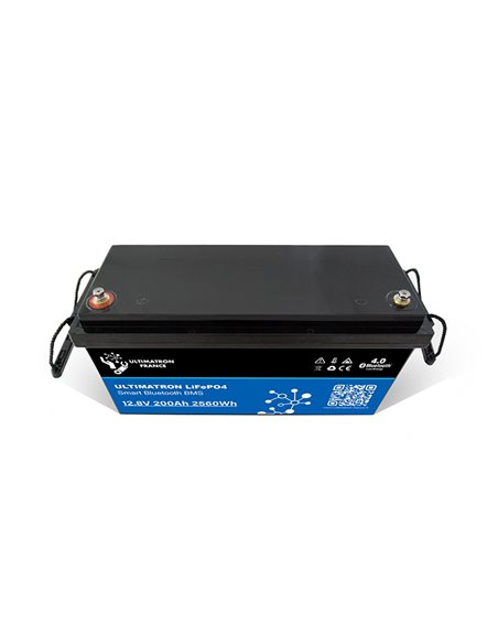 Batería de litio LiFePO4 Ultimatron 12.8V 200 Ah bluetooth y Smart BMS