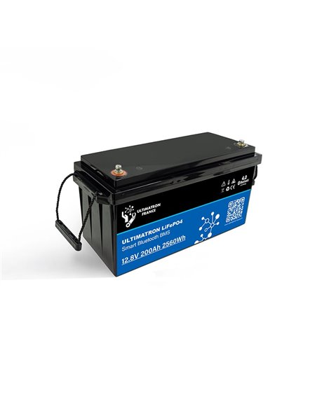 Batería de litio LiFePO4 Ultimatron 12.8V 200 Ah bluetooth y Smart BMS