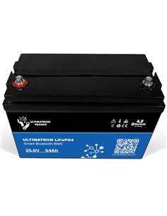 Batería de litio LiFePO4 Ultimatron 25.6V 54 Ah bluetooth y Smart BMS 2