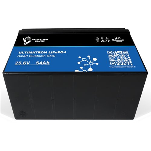 Batería de litio LiFePO4 Ultimatron 25.6V 54 Ah bluetooth y Smart BMS