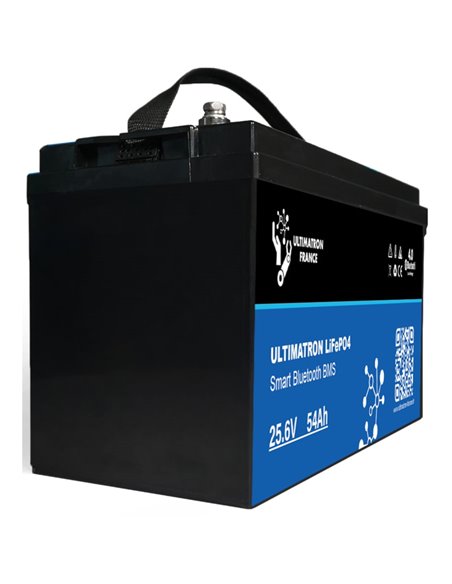 Batería de litio LiFePO4 Ultimatron 25.6V 54 Ah bluetooth y Smart BMS