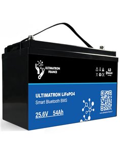 Batería de litio LiFePO4 Ultimatron 25.6V 54 Ah bluetooth y Smart BMS