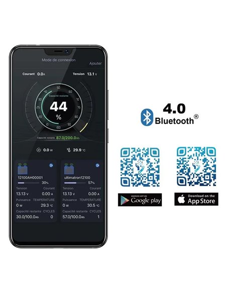 Batería de litio LiFePO4 Ultimatron 25.6V 54 Ah bluetooth y Smart BMS