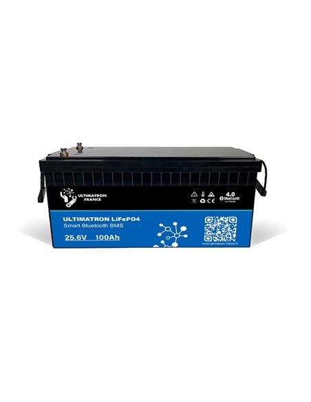 Batería de litio LiFePO4 Ultimatron 25.6V 100 Ah bluetooth y Smart BMS