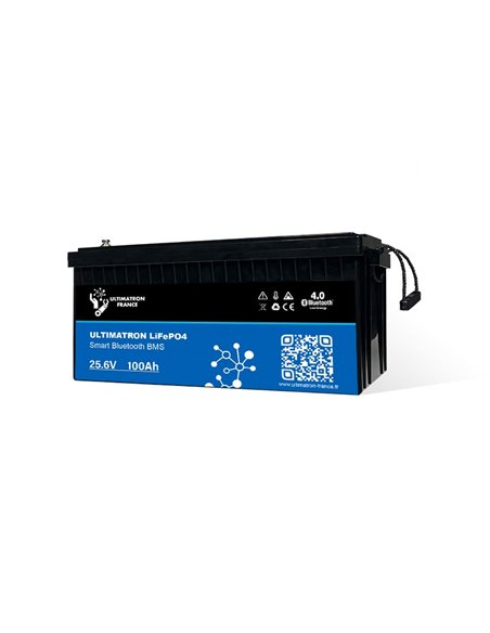 Batería de litio LiFePO4 Ultimatron 25.6V 100 Ah bluetooth y Smart BMS