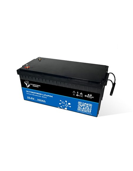 Batería de litio LiFePO4 Ultimatron 25.6V 100 Ah bluetooth y Smart BMS
