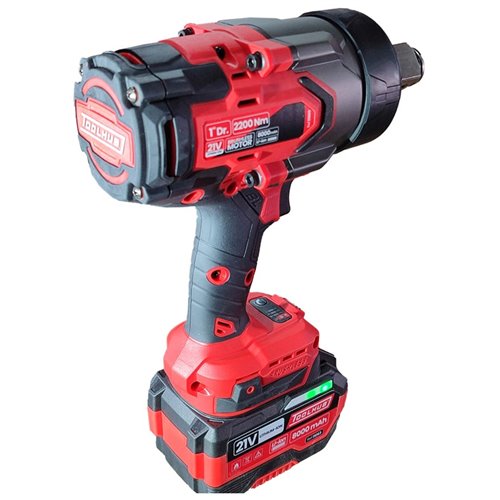 Llave de impacto a batería 1" 2200 Nm con 2 baterías y cargador