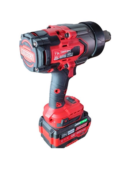 Llave de impacto a batería 1" 2200 Nm con 2 baterías y cargador