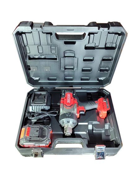 Llave de impacto a batería 1" 2200 Nm con 2 baterías y cargador