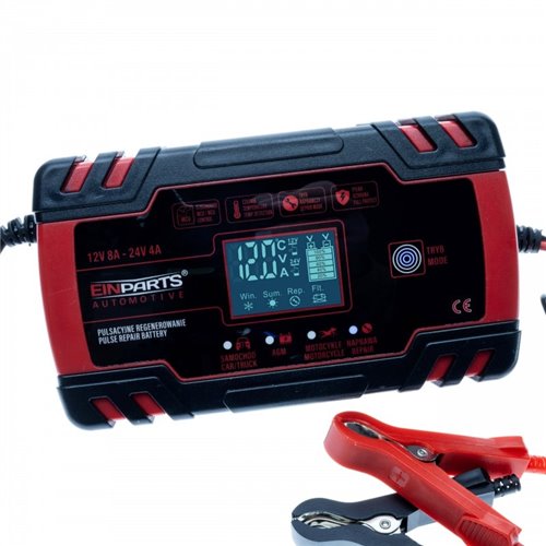 Cargador de baterías Einparts 12/24V hasta 8 amperios