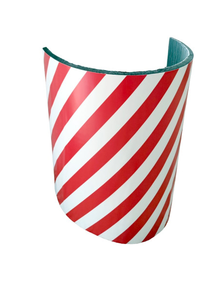 Protector de garaje ignífugo por metros, color rojo / blanco