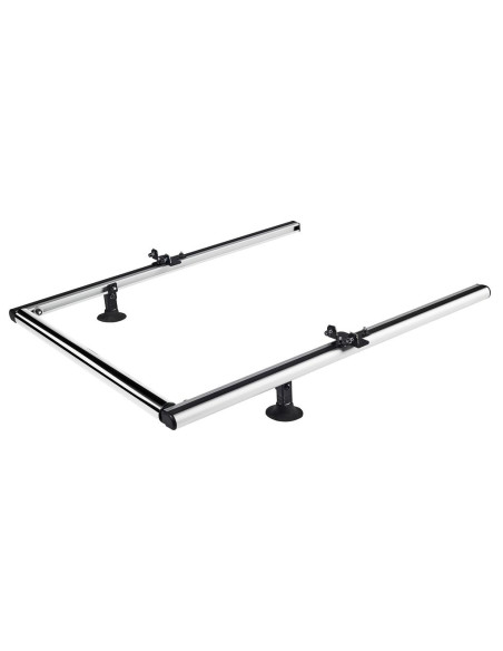 2 soportes rulo extensibles de aluminio CRUZ + rulo inox 60 cm