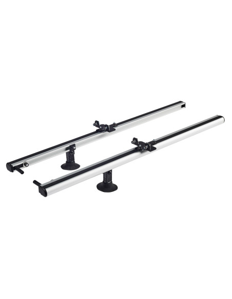 2 soportes rulo extensibles de aluminio CRUZ + rulo inox 60 cm