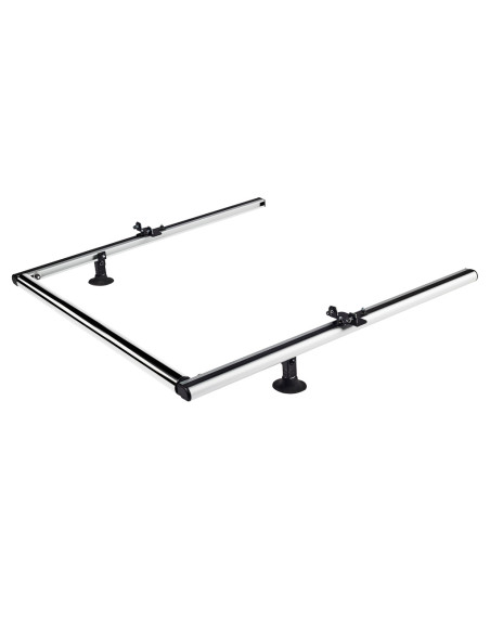 2 soportes rulo extensibles de aluminio CRUZ + rulo inox 80 cm